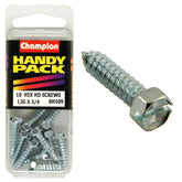Champion - SELF TAPP SCREWS-HEX-COMBO-5.5 x 19mm-ZINC PLATED | BH509